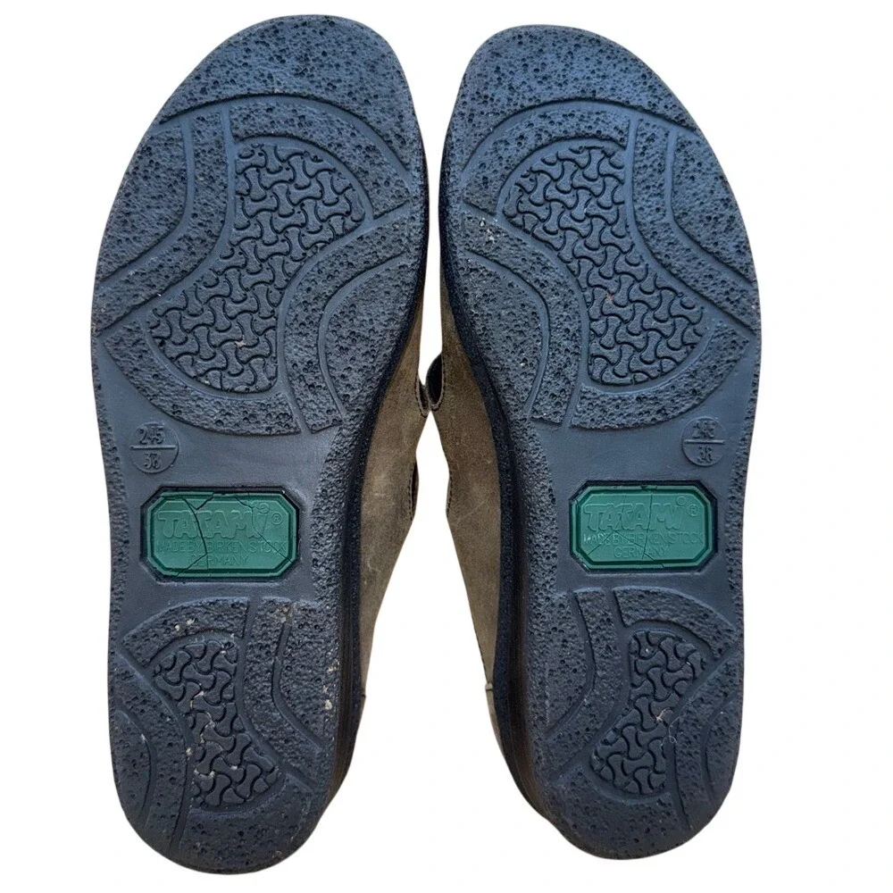 Birkenstock Tatami 3 Strap  Buckle Slide Sandals, Brown Nubuck Women's‎ 7 EUC